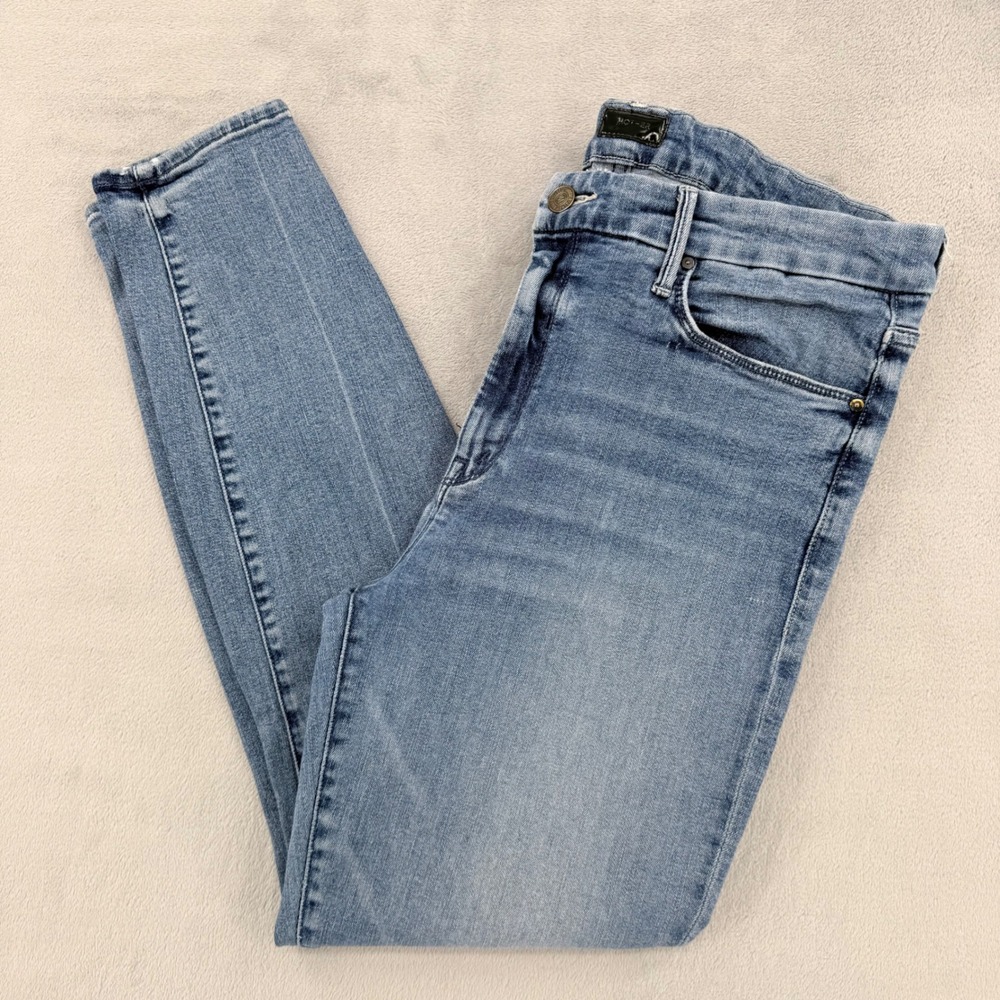 Mother The Looker Ankle Jeans Womens 34 Blue Skinny Denim MadeUSA The Animals